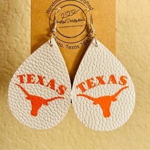 Texas Longhorn Faux Leather Earrings | Handmade & Lightweight Women’s Earrings